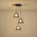 LÁMPARA COLGANTE ROSETA METAL 3 LUCES 3xE27 MÁX 15W 370x370x1260mm NEGRO ARTE ILLUMINA NET