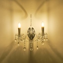 APLIQUE DE PARED METAL-VIDRIO 2xE14 MAΑ 8W 330x425mm METALIC ARTE ILLUMINA KRISTALLO