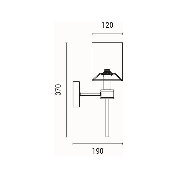 APLIQUE DE PARED METAL 1xE14 MAX 15W 190x120x370mm ESTAMPADO DE MÁRMOL ARTE ILLUMINA TIMELESS
