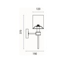 APLIQUE DE PARED METAL 1xE14 MAX 15W 190x120x370mm ESTAMPADO DE MÁRMOL ARTE ILLUMINA TIMELESS