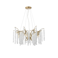 LÁMPARA COLGANTE METAL-VIDRIO TRANSPARENTE 8 LUCES 8xE27 MAZ 15W 720x740mm ARTE ILLUMINA DYNASTY