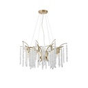 LÁMPARA COLGANTE METAL-VIDRIO TRANSPARENTE 8 LUCES 8xE27 MAZ 15W 720x740mm ARTE ILLUMINA DYNASTY