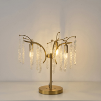 LÁMPARA DE MESA APARATOS DE ILUMINACIÓN METAL CRISTAL TRANSPARENTE 3xE27 MAZ 15W 500x500mm ARTE ILLUMINA DYNASTY