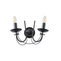 APLIQUE DE PARED METAL CRISTAL TRANSPARENTE 2xE27 MAX 15W 320x300mm NEGRO ARTE ILLUMINA VAULT