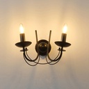 APLIQUE DE PARED METAL CRISTAL TRANSPARENTE 2xE27 MAX 15W 320x300mm NEGRO ARTE ILLUMINA VAULT