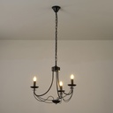 LÁMPARA COLGANTE DE METAL 3 LUCES 3xE27 MÁX. 15W 470x600mm NEGRO CON CRISTAL TRANSPARENTE ARTE ILLUMINA VAULT
