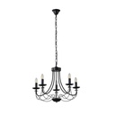LÁMPARA COLGANTE CRISTAL TRANSPARENTE 5 LUCES 5xE27 MÁX. 15W 470x630mm NEGRO ARTE ILLUMINA VAULT