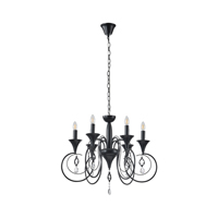 LÁMPARA COLGANTE METAL-CRISTAL TRANSPARENTE 6 LUCES 6xE27 MÁX. 15W 500x720mm ARTE ILLUMINA KRISTALLO