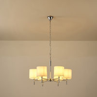 LÁMPARA COLGANTE METAL-TEJIDO 6 LUCES 6xE27 MÁX 15W 400x690mm ARTE ILLUMINA COURT