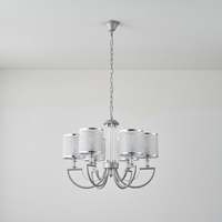LÁMPARA COLGANTE METAL-TEJIDO 6 LUCES 6xE27 MÁX. 15W 450x630mm ARTE ILLUMINA NOBLE