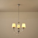 LÁMPARA COLGANTE METAL-TEJIDO 3 LUCES 3xE27 MAX 15W MAX 40W 530x600mm CROMO ARTE ILLUMINA COUNTESS
