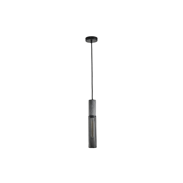LÁMPARA COLGANTE DE HORMIGÓN Y HIERRO 1xΕ27 MÁX. 15 W 655 x 655 x 380 mm NEGRO ARTE ILLUMINA SCOURO