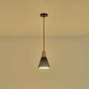 LÁMPARA COLGANTE CAUCHO MADERA Y HORMIGÓN 1xΕ27 MÁX.15W 160x160x220mm NEGRO ARTE ILLUMINA GESSO