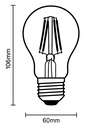 BOMBILLA A60 ESTANDAR FILAMENTO 2,5W 525lm E27 3000K CLARO