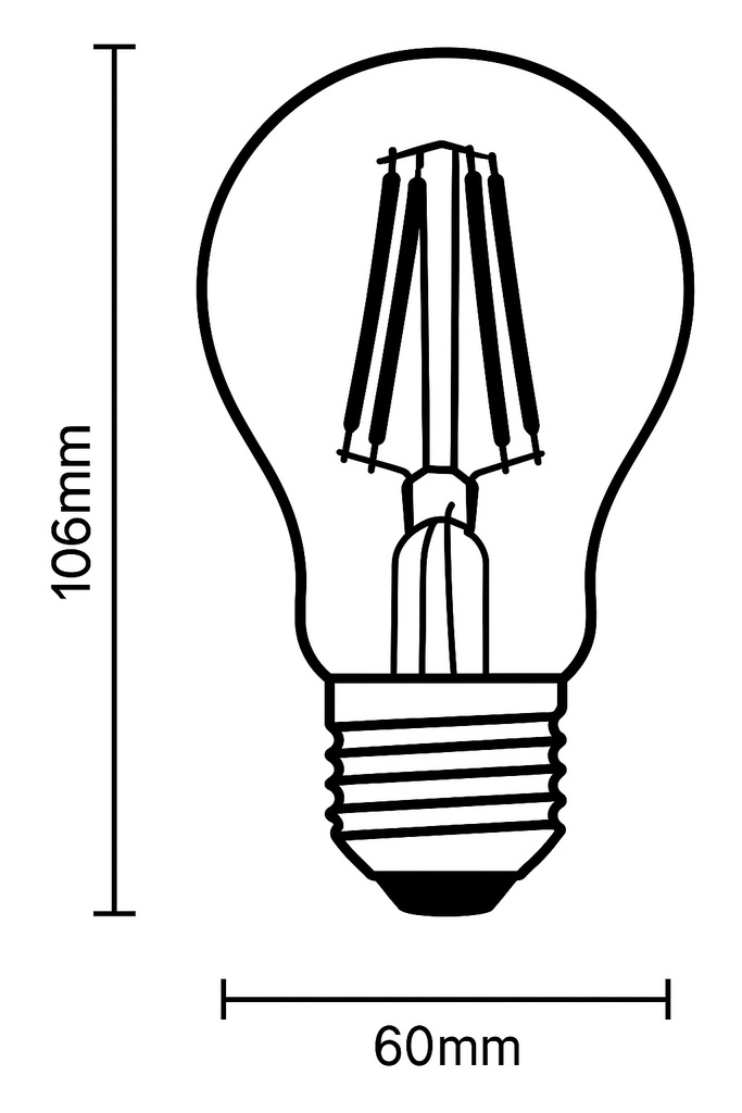 BOMBILLA A60 ESTANDAR FILAMENTO 4W 840lm E27 CLARO