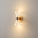 APLIQUE DE PARED ACRÍLICO CON MOTIVO DE LÍNEAS 8W 3000K 720lm 520×360mm ORO FRANCÉS ARTE ILLUMINA TELA