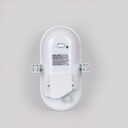 APLIQUE DE PARED DE FUNDICIÓN A PRESIÓN OVALADO 1 W, 222x 95x104mm, BLANCA, CON CUBIERTA DE PLÁSTICO, ARTE ILLUMINA