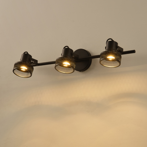 PLAFÓN TRIPLE CON MALLA E27 MÁX. 15W 640x100x300mm NEGRO ARTE ILLUMINA