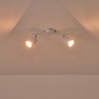FOCO 2 LUCES METALIZADO 2xGU10 MÁX. 7W 300x80x155mm BLANCO ARTE ILLUMINA OLYMP