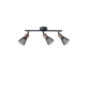 FOCO NEGRO CON ACABADO MADERA PANTALLA DE MALLA 3xE14 MÁX. 7W 390x80x145mm ARTE ILLUMINA MESHY