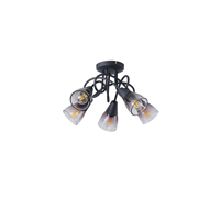 FOCO METÁLICO CON CRISTAL AHUMADO 5 LUCES 5xE14 MAX 7W D380xH185mm ARTE ILLUMINA CLASSY