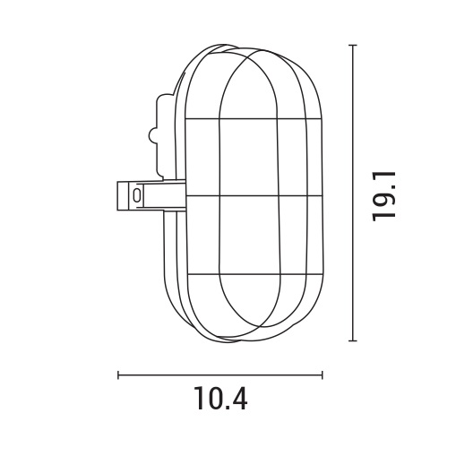 APLIQUE DE PARED DE FUNDICIÓN A PRESIÓN OVALADO 15W, 222x 95x104mm, BLANCA, CON CUBIERTA DE PLÁSTICO, ARTE ILLUMINA