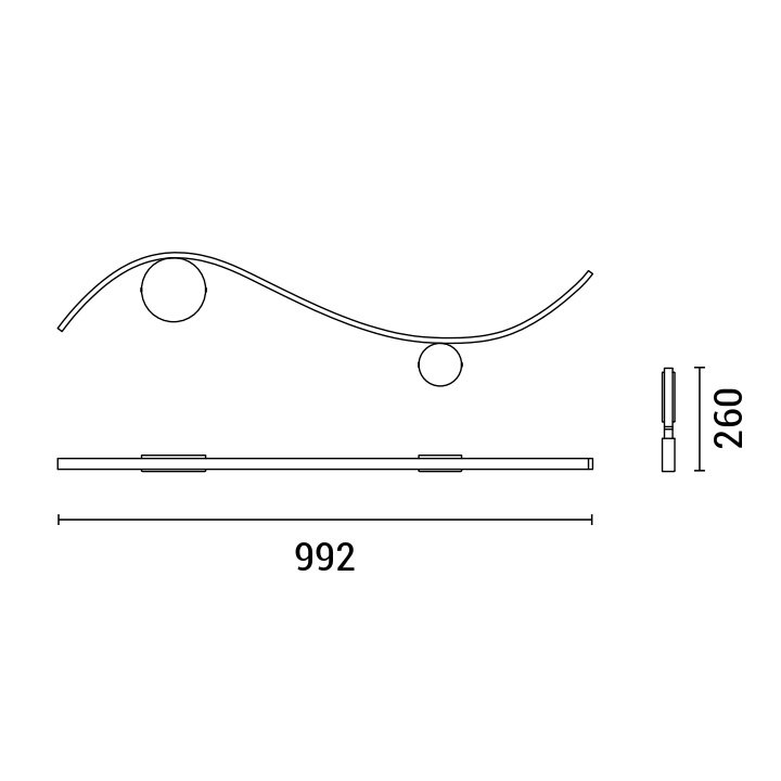 APLIQUE DE PARED 11W 858lm 3000K 992x260mm ALUMINIO LATÓN ARTE ILLUMINA WELLE