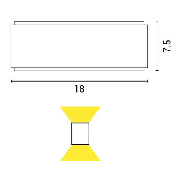 APLIQUE DE PARED "NIKITA" UP-DOWN LED 10W 180x65x75 ALUMINIO ARTE ILLUMINA