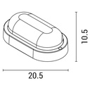 APLIQUE DE PARED "SEINAS OVAL" LED 8W 160x90x51 12/24V AC/DC 6500K IP54 BLANCO PLUS