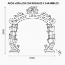 ARCO METÁLICO CON REGALOS Y DULCES, 274X55X300CM