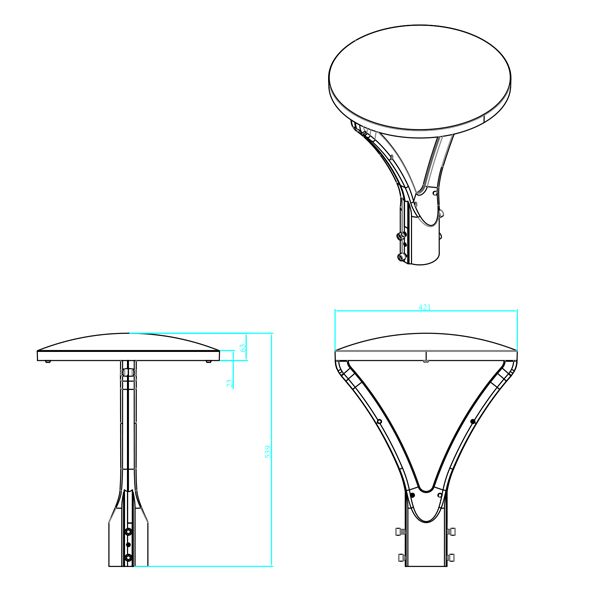 LUMINARIA LED PARA MONTAJE EN POSTE, 60 W, 4000 K, 100-277V AC
