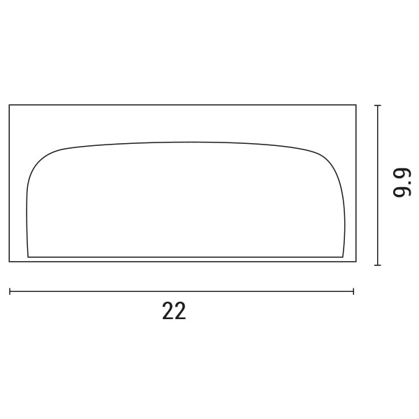 APLIQUE LM03 OVAL E27 MAX 10W LED 220x99x100 IP54 GRIS PRO