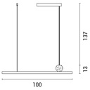LÁMPARA COLGANTE LINEAL "TRAMA" LED 25W L118xH13cm, 3CCT NEGRO ARTE ILLUMINA
