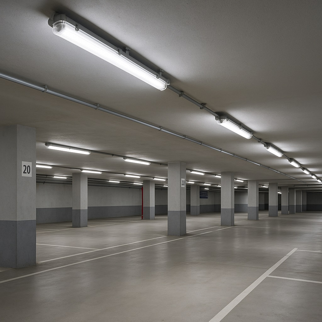 PANTALLA ESTANCA "DICHT" 2x TUBO LED 120cm PC 1263x108x90