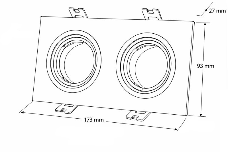 SPOT EMPOTRABLE CUADRADO DOBLE ORIENTABLE PC 2xGU10 IP20