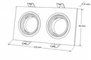 SPOT EMPOTRABLE CUADRADO DOBLE ORIENTABLE PC 2xGU10 IP20