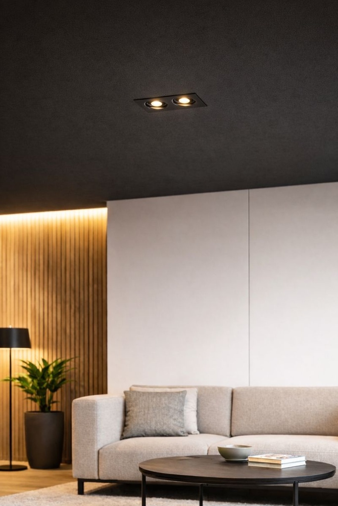 SPOT EMPOTRABLE CUADRADO DOBLE ORIENTABLE PC 2xGU10 IP20