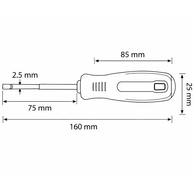 DESTORNILLADOR AISLADO PLANO 2,5x75mm