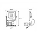 PROYECTOR LED SMD CON DETECTOR DE MOVIMIENTO GIRATORIO 10W NEGRO IP54 4000K PLUS