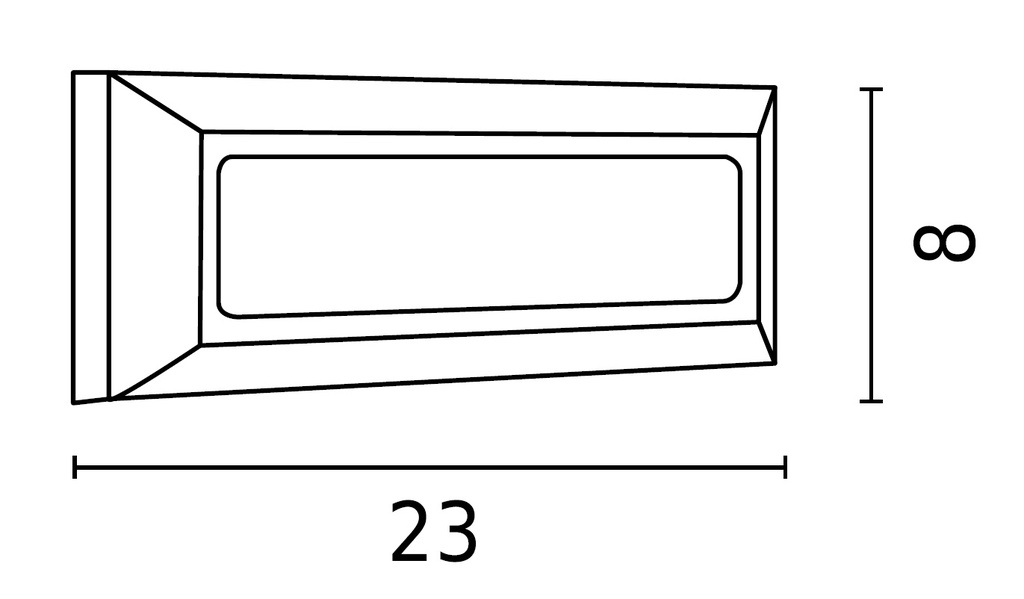 APLIQUE PARED LED "SCHRITT" LÍNEA PASO LUZ 4W IP65 230V 230x80mm 3CCT