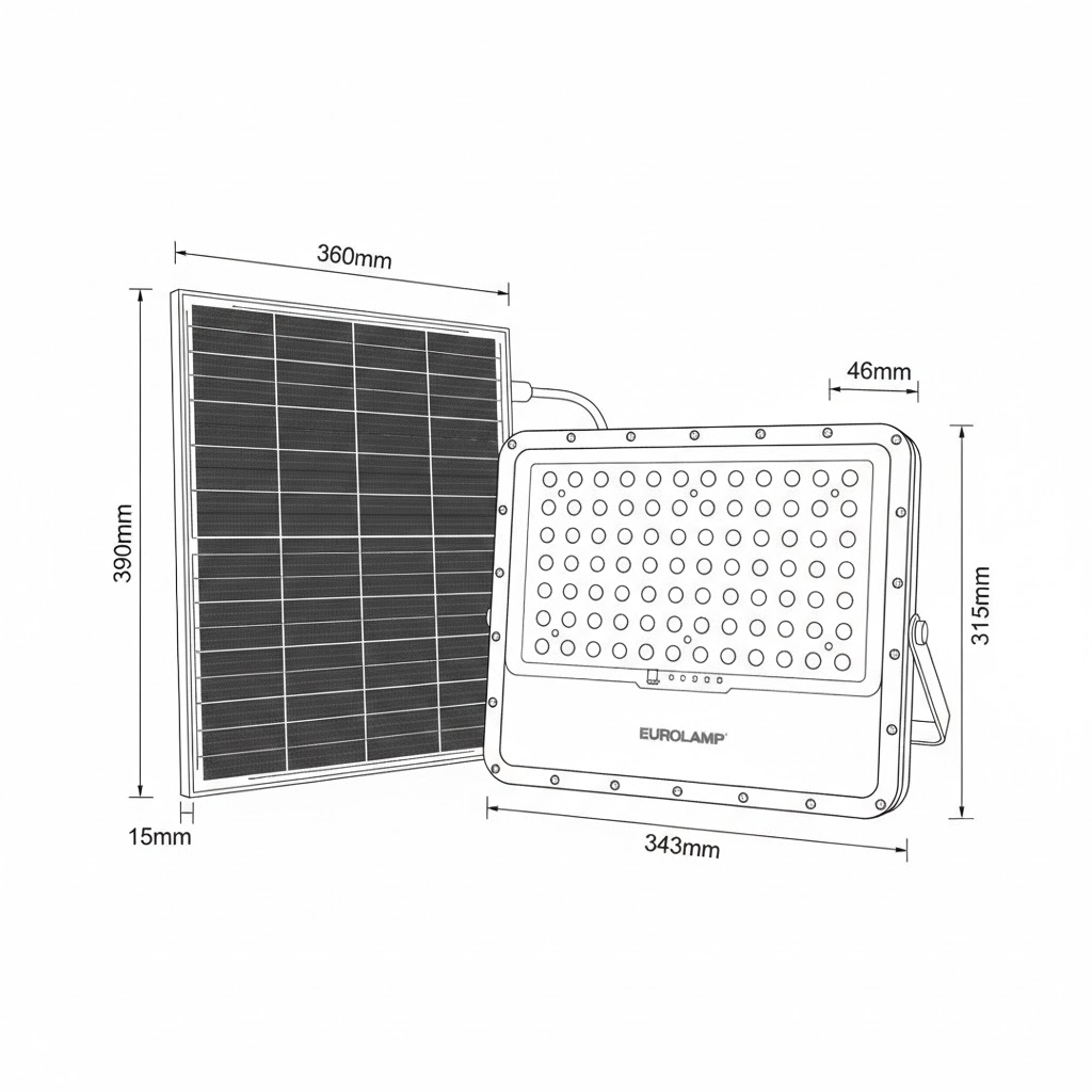 PROYECTOR LED SMD SOLAR 400W IP66 NEGRO 3CCT (3000-4000-6000K) PLUS