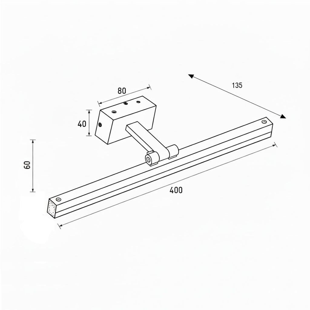 LUMINARIAS PARA BAÑO LED 14W 1260lm 3CCT (3000-4000-6000K) 400x60mm (BASE 80x40mm) IP44 ARTE ILLUMINA FEOS