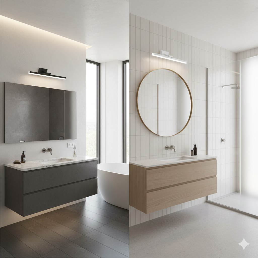 LUMINARIA PARA BAÑO LED 14W 1260lm 3CCT (3000-4000-6000K) 400x60mm (BASE 80x40mm) IP44 ARTE ILLUMINA FEOS