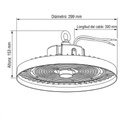 HIGH BAY LED SMD UFO 100-150-200W 3CCT 100-277V 160L/W NEGRO Ø308x155mm PRO