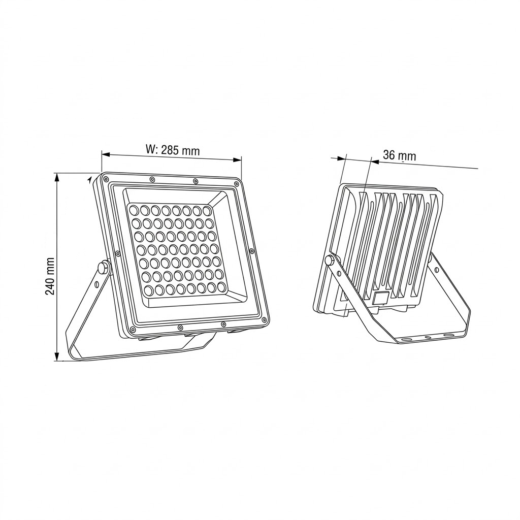 PROYECTOR LED SMD 3CCT 50W CABLE 60cm NEGRO IP66 PLUS