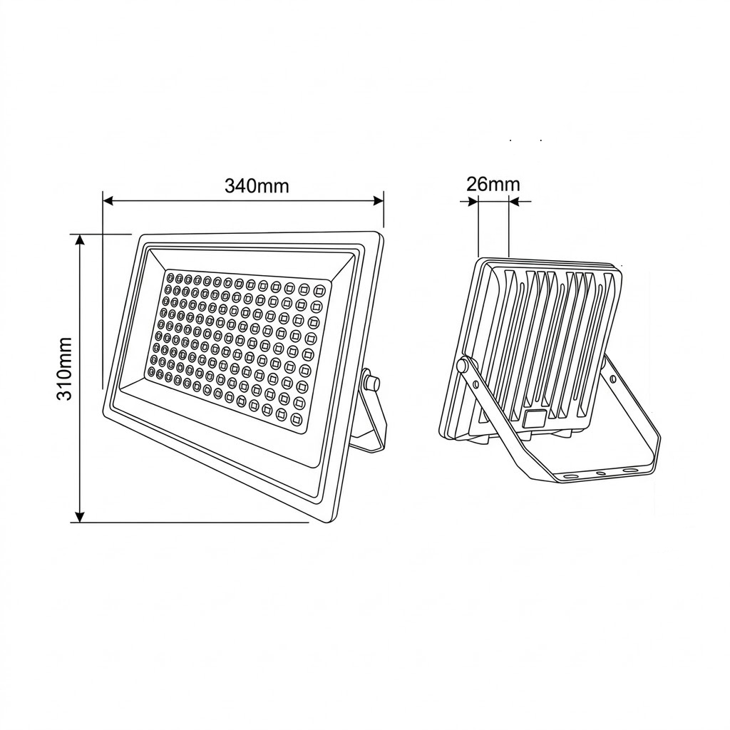 PROYECTOR LED SMD 3CCT 150W CABLE 60cm NEGRO IP66 PLUS