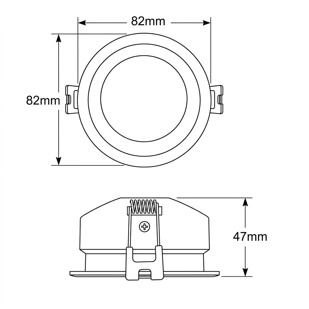 SPOT EMPOTRABLE FIJO REDONDO DE PLÁSTICO GU10 Ø82x47mm IP65