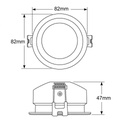 SPOT EMPOTRABLE FIJO REDONDO DE PLÁSTICO GU10 Ø82x47mm IP65