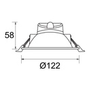 EMPOTRABLE DOWNLIGHT LED "ODAV" BLANCO 12W 1090lm Ø122 AIMUR 9522