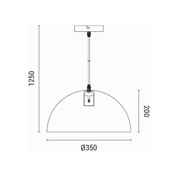 LÁMPARA COLGANTE 1x27 MÁX 15W 350x1200mm  ARTE ILLUMINA IAVA